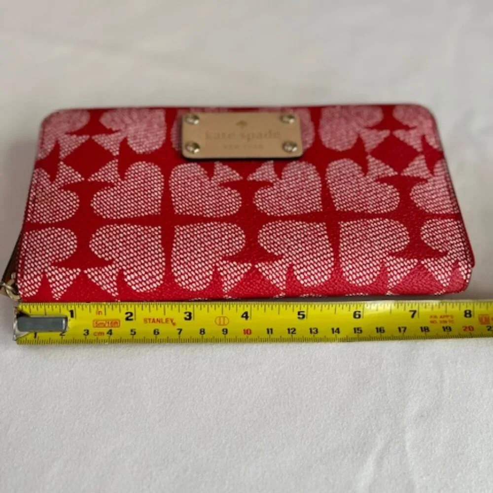 KATE SPADE | Ace Of Spades Red And White Zip Around Wallet